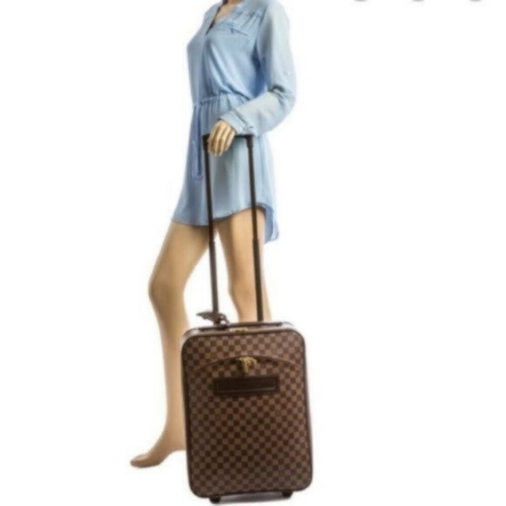Authentic Louis Vuitton Pegase 45 Damier Ebene Rolling Suitcase Carry On - Picture 15 of 15